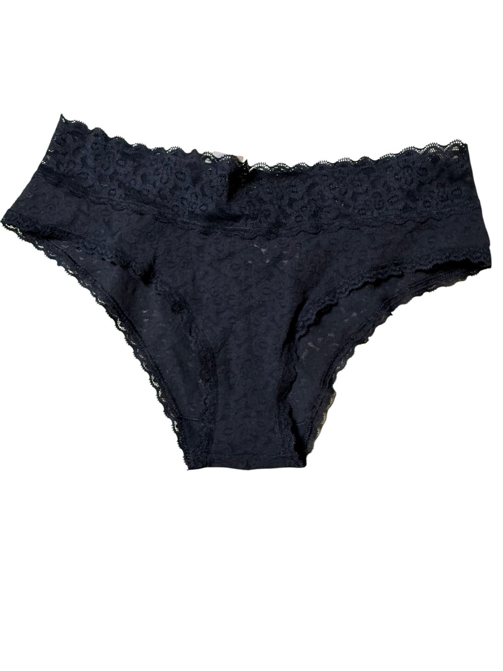 NWT Love by Gap Black Lace Hipster Panties Medium Breathable Cotton Lingerie